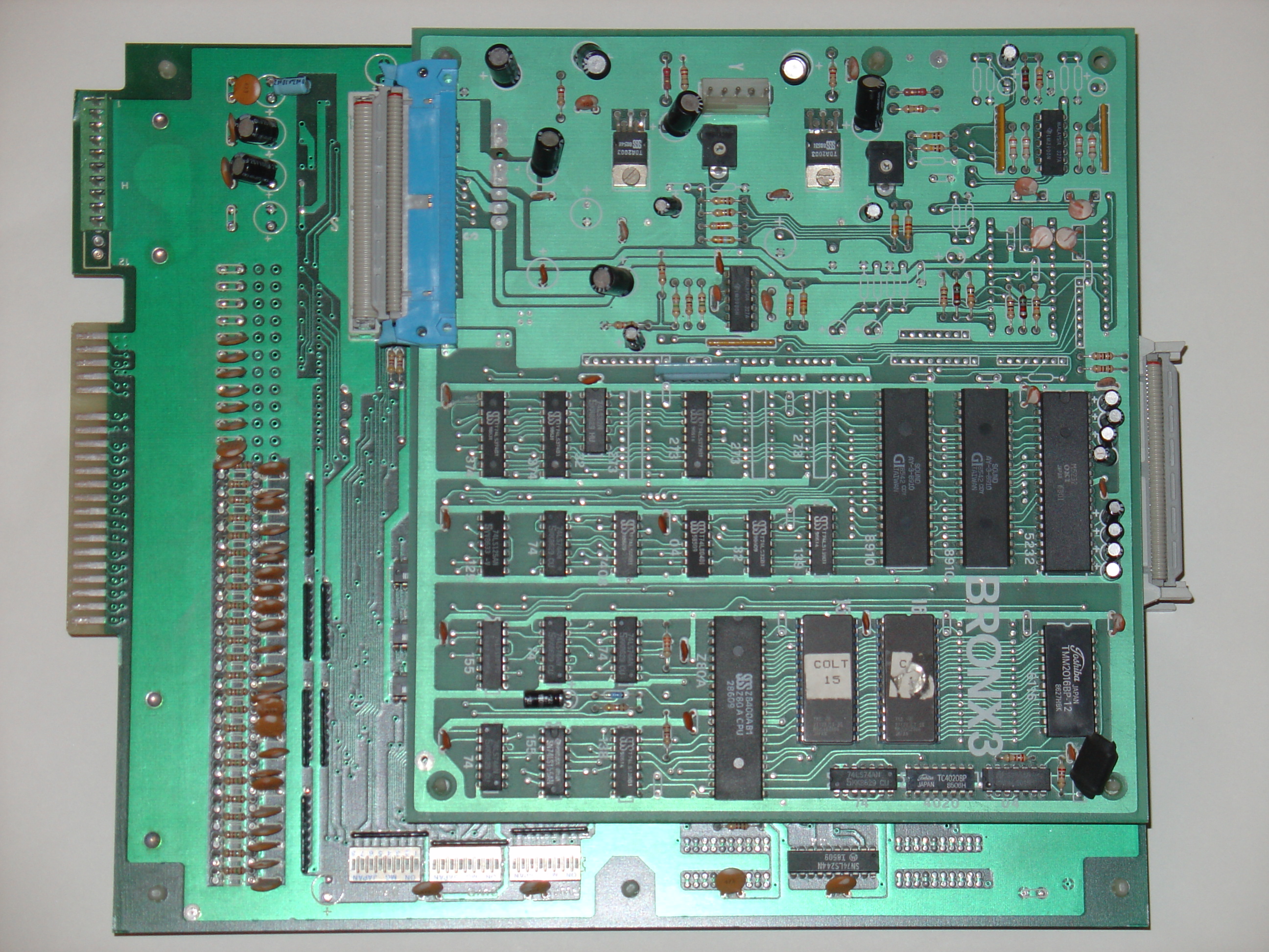 ROMs PCB component side (middle and upper boards)