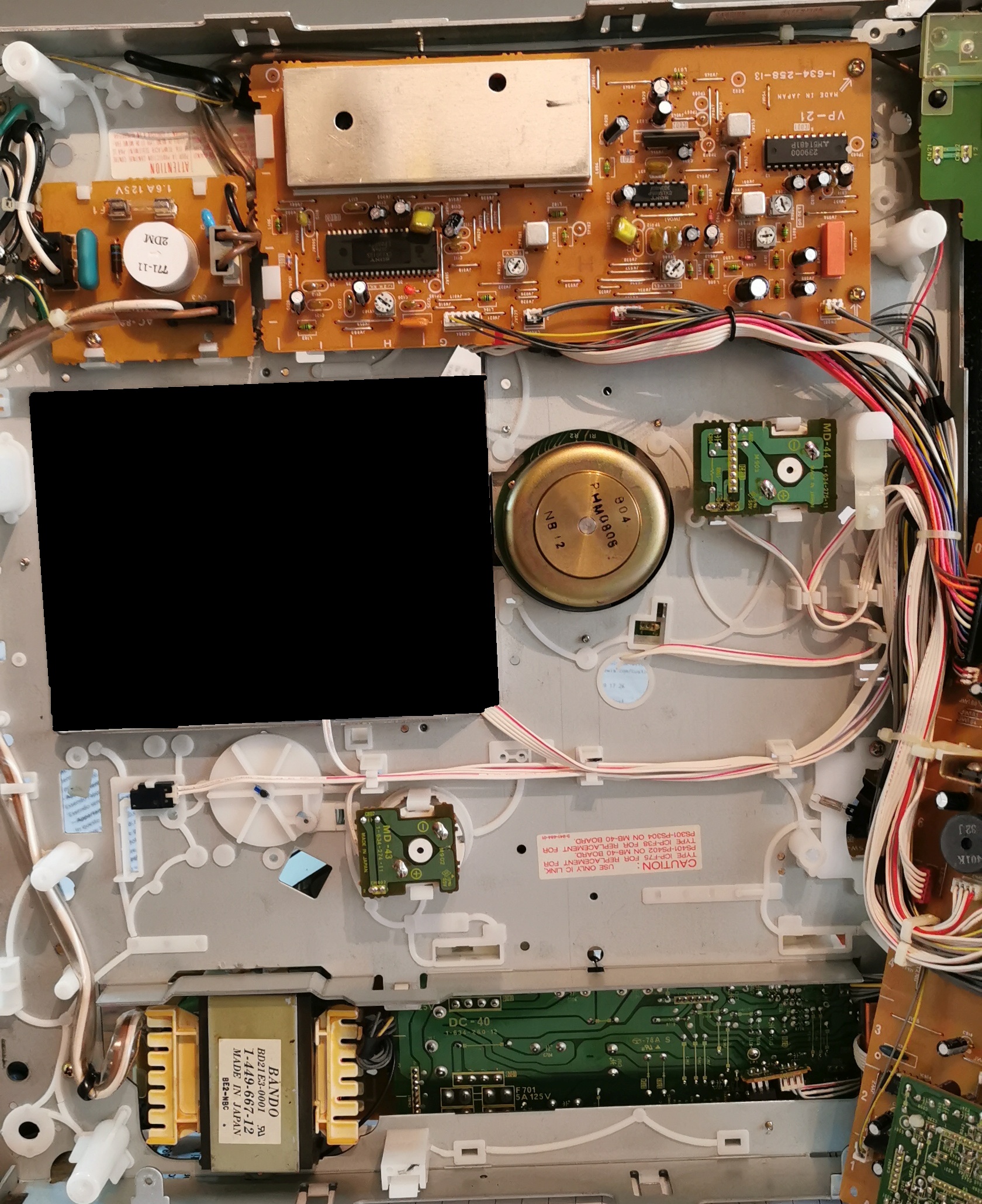 open case main PCB removed