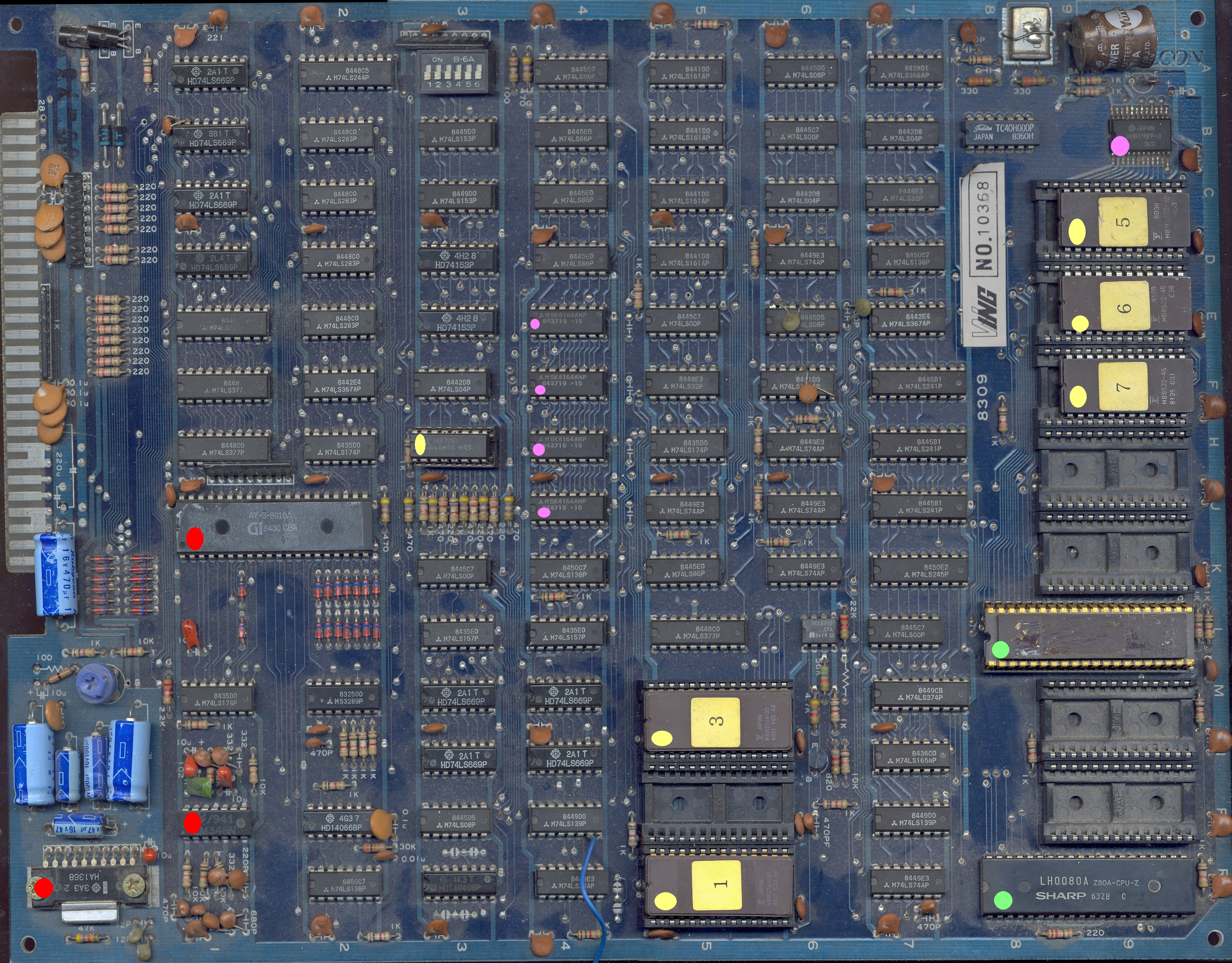 main PCB component side notes