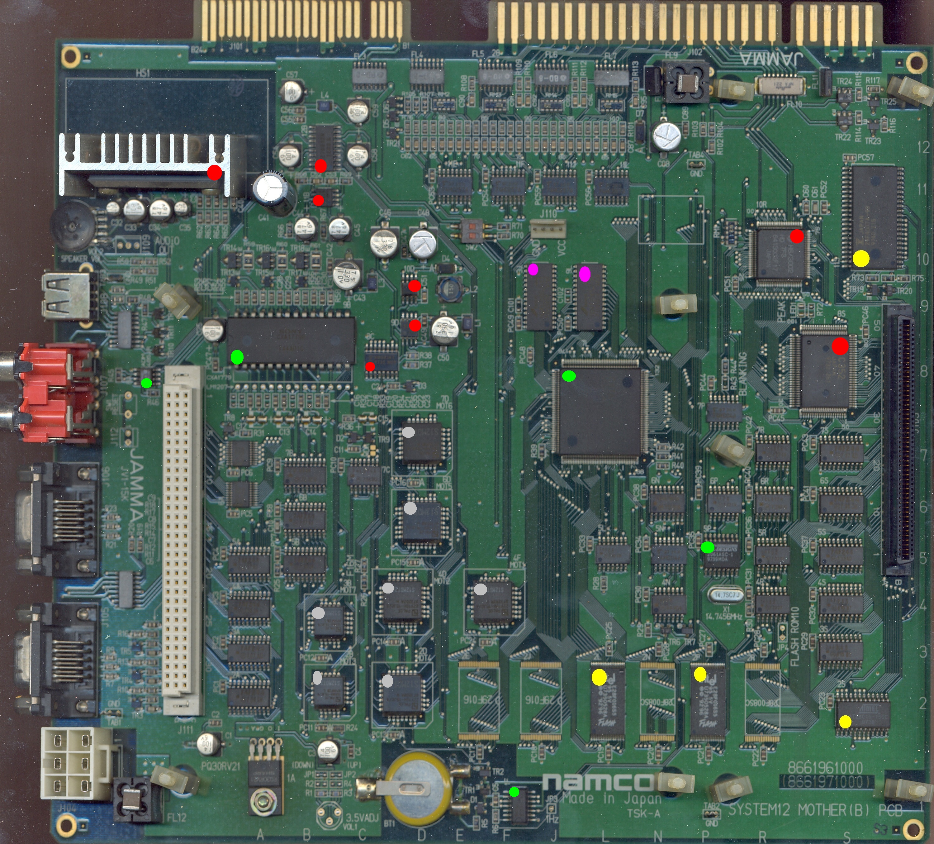 main PCB component side notes